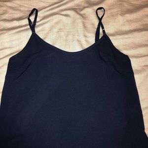 Navy Blue Flowy Strapped Top